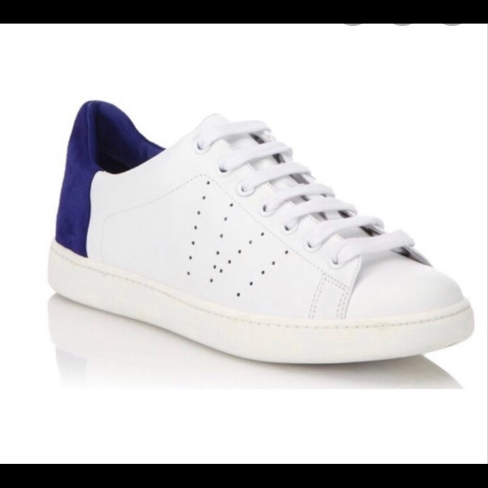 Vince Leather Sneaker with a Navy Suede Back
